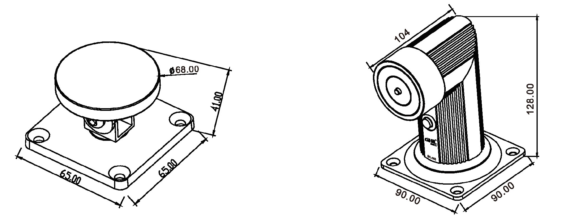 GHL-500(01型)大吸力電磁釋放器尺寸圖 GHL-500(01型)大吸力電磁釋放器尺寸圖