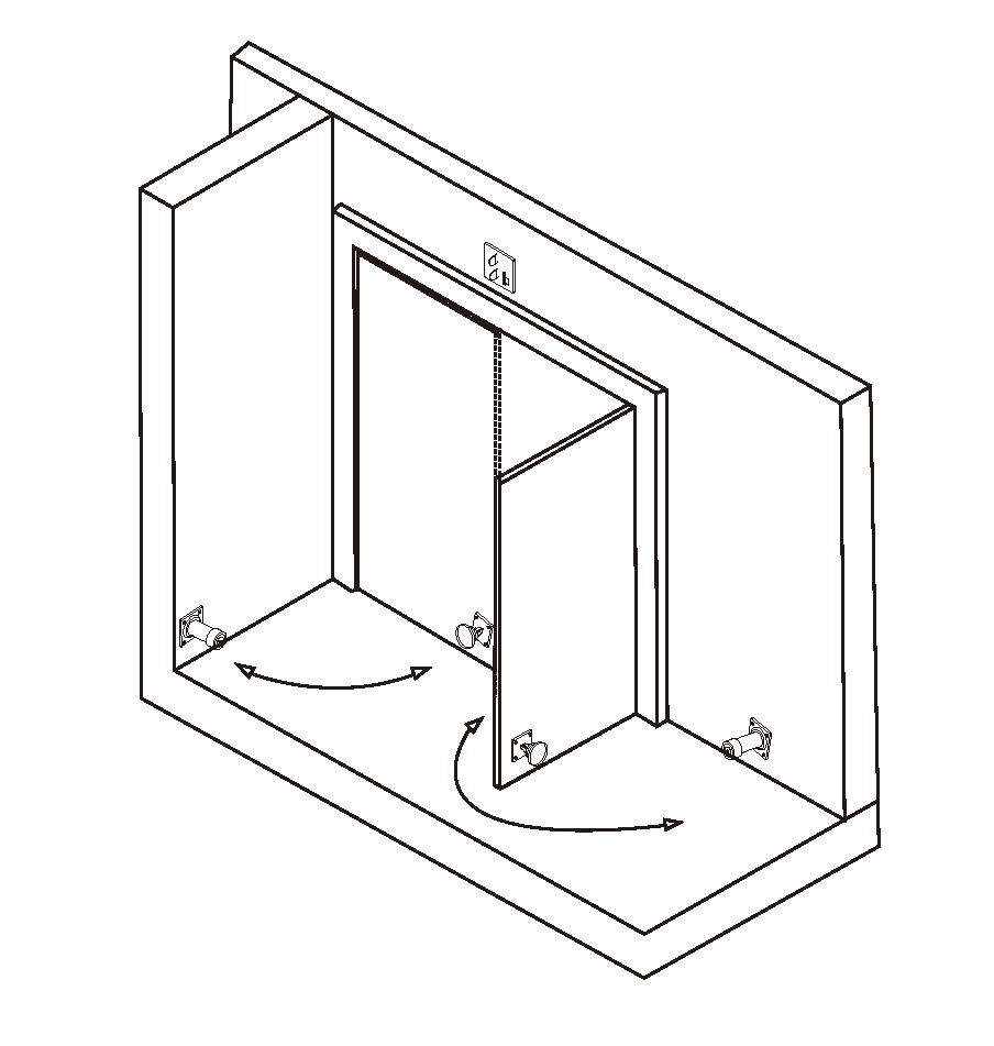 電磁釋放器防火門安裝示意圖 電磁釋放器防火門安裝示意圖