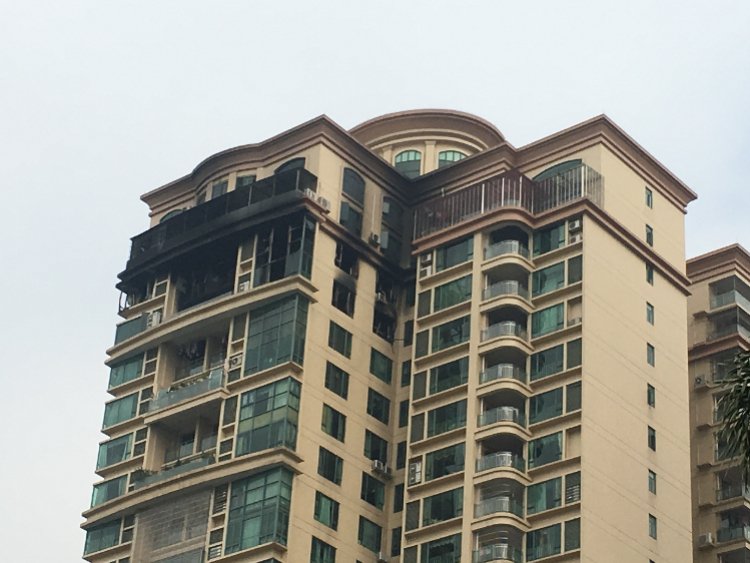 中山市古鎮(zhèn)一小區(qū)住宅高層發(fā)生火災