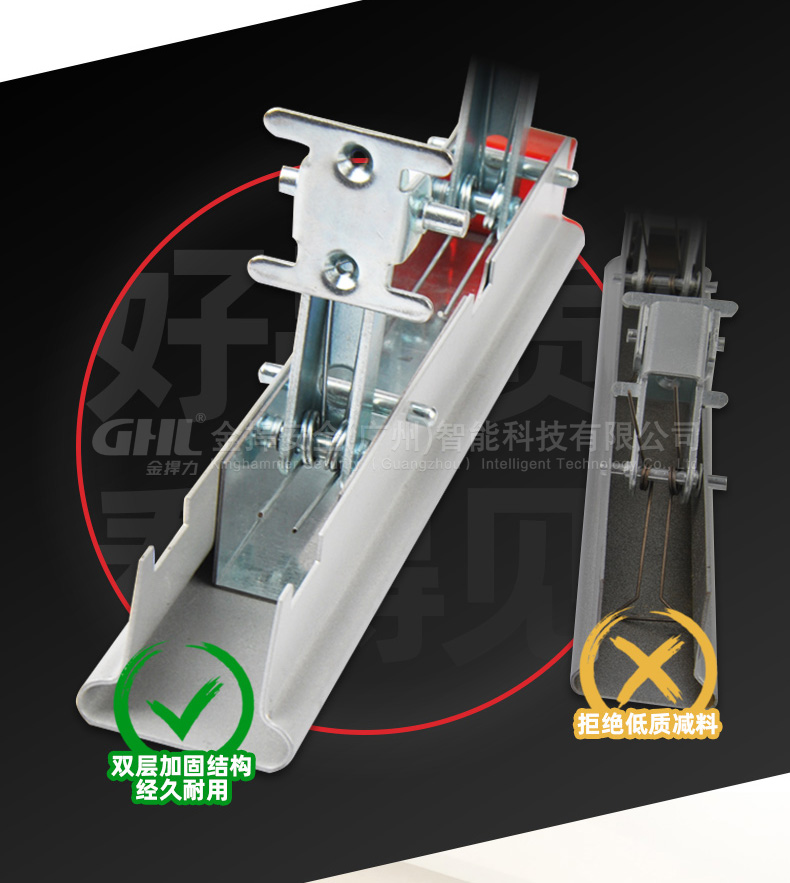 壓桿雙層內(nèi)襯板結(jié)構(gòu)，推壓平穩(wěn)不松垮