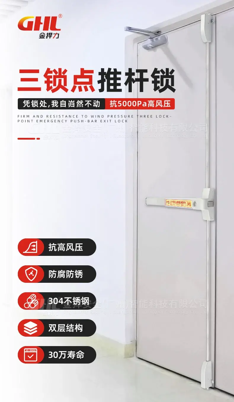 抗5000Pa高風(fēng)壓三鎖點(diǎn)推桿鎖